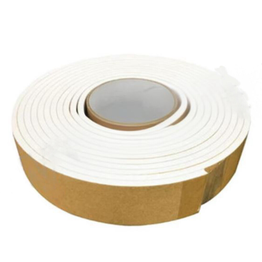 PE Sealing Strip, White, 0.118 in Thickness, 0.472 in Width, 32.8 ft Length