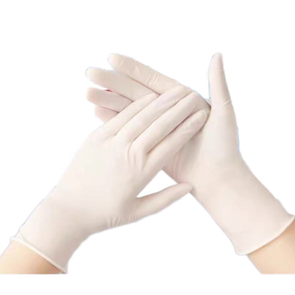 Disposable Latex Gloves, 12 in Length, Class 1000 Cleanroom, Beige, Pkg Qty 50