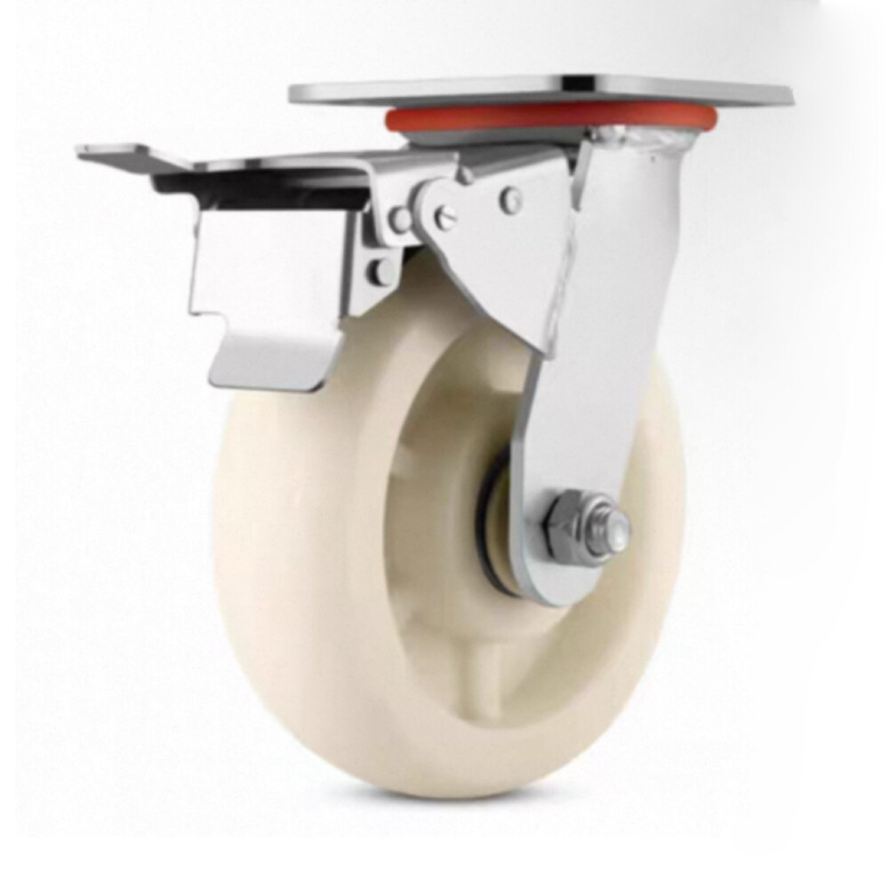 Heavy_Duty Swivel Brake Caster, 6 in PP Wheel, Load 926 lb, Installation Height 7.5 in