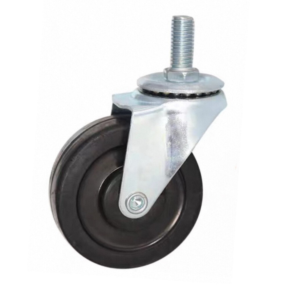 Heavy_Duty Threaded Stem Swivel Caster, 3 in Low_Center_of_Gravity Nylon Wheel, Load 794 lb, Installation Height 4.0 in
