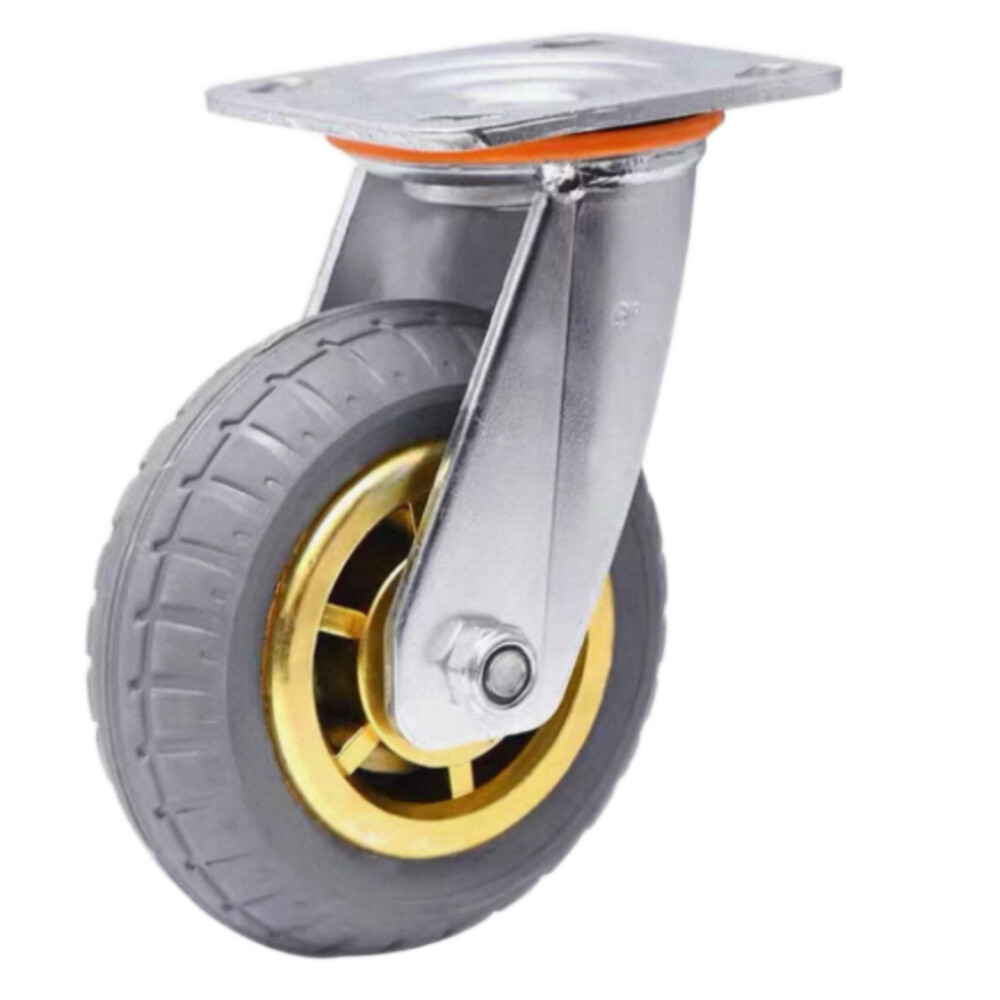 Heavy_Duty High_Elastic Quiet Swivel Caster, 4 in Rubber Wheel, Load 463 lb, Installation Height 5.31 in