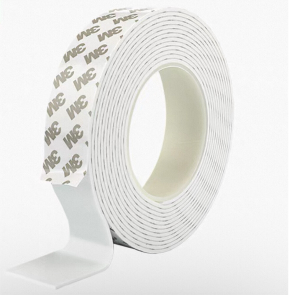 EVA Foam Double Sided Tape, White, 0.197 in Thickness, 1.969 in Width, 6.56 ft Length