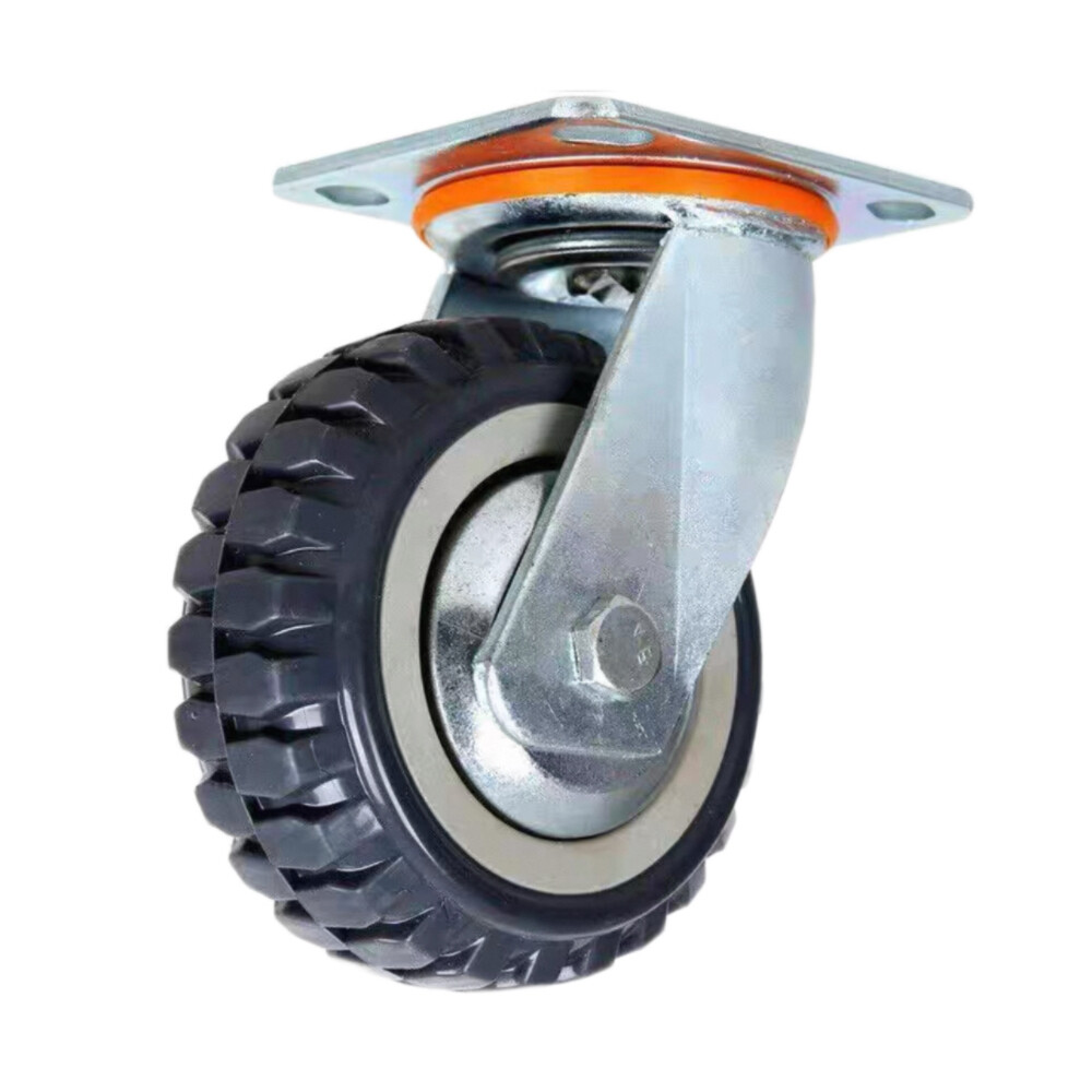 Heavy_Duty Polyurethane Swivel Caster, 5 in Wheel, Load 573 lb, Installation Height 6.3 in