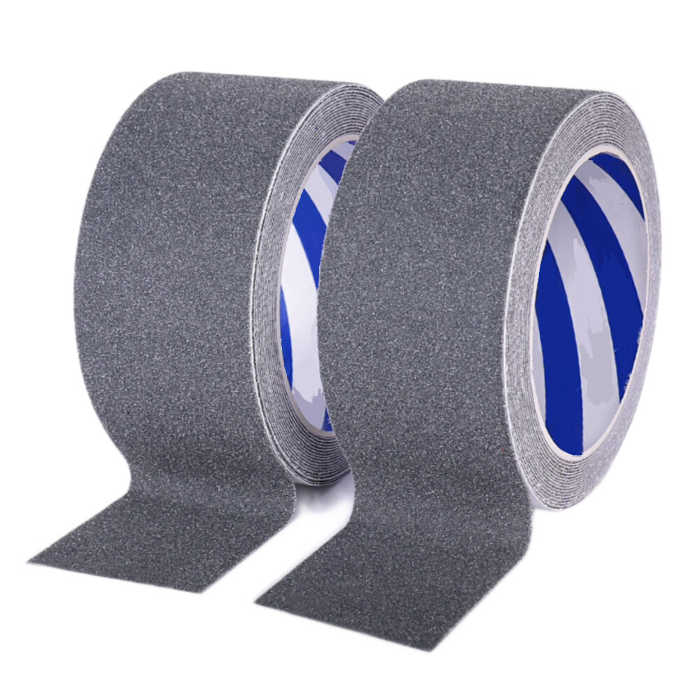 Anti Slip Abrasive Floor Marking Warning Tape, ZJD06, Gray, 0.028 in Thickness, 3.937 in Width, 16.40 ft Length