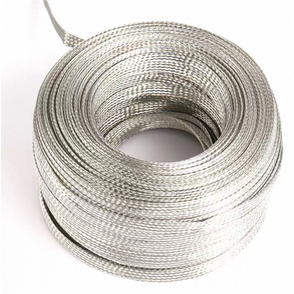 Tinned Copper Braided Strap, Cross Section 0.016 in², Length 16.4 ft