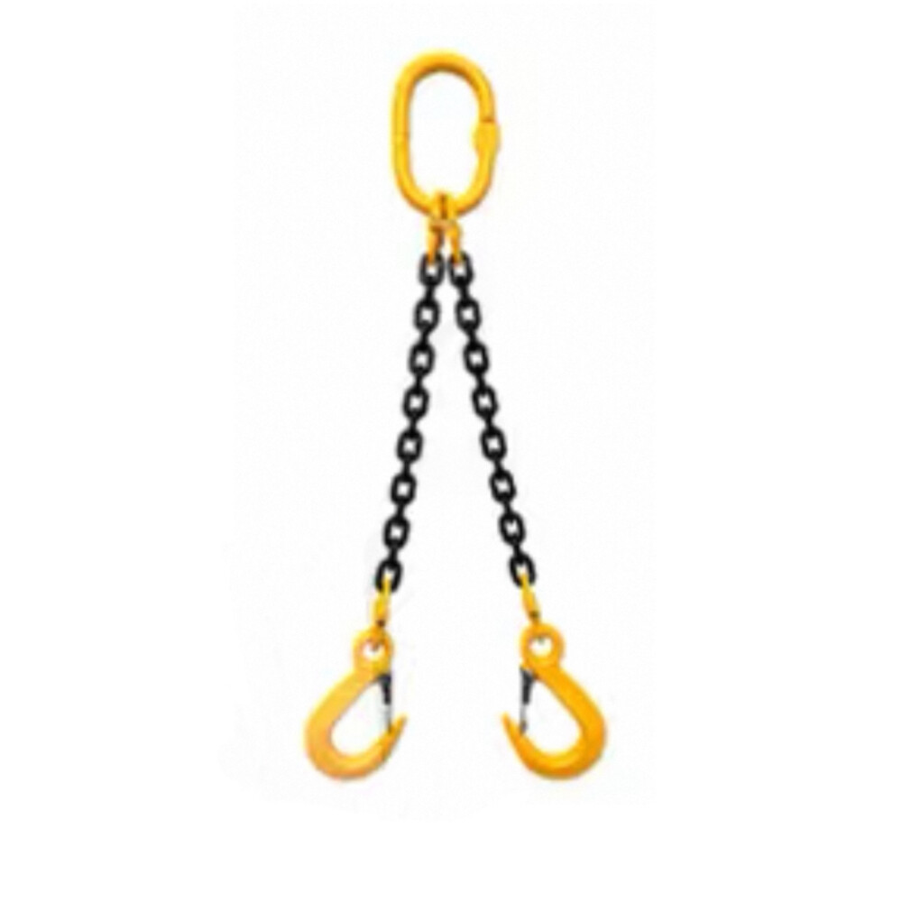 Double_Leg Chain Sling, Load Capacity 3439 lb, Angle 0° to 45°, Length 1.64 ft
