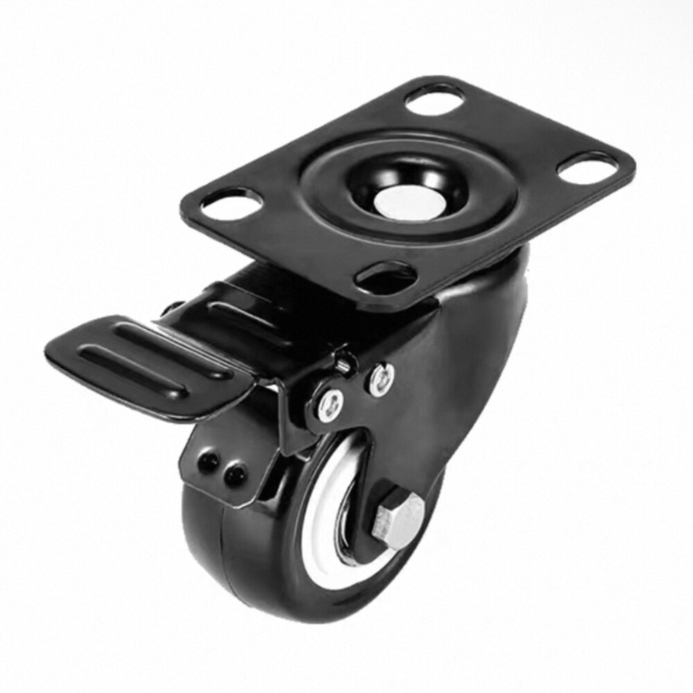 Hand Truck Caster Set, 1.5 in, 2 Fixed and 2 Swivel Wheels, Load 110 lb, Installation Height 2.36 in