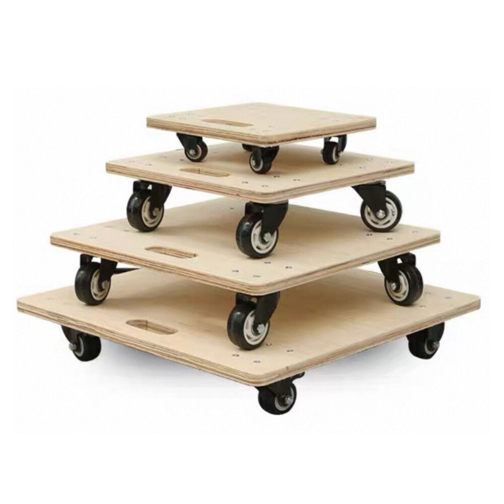 Thickened Wooden Platform Truck, 10214, 35.43 in Length, 23.62 in Width, 5.12 in Height, Natural Wood, 330.69 lb Load Capacity