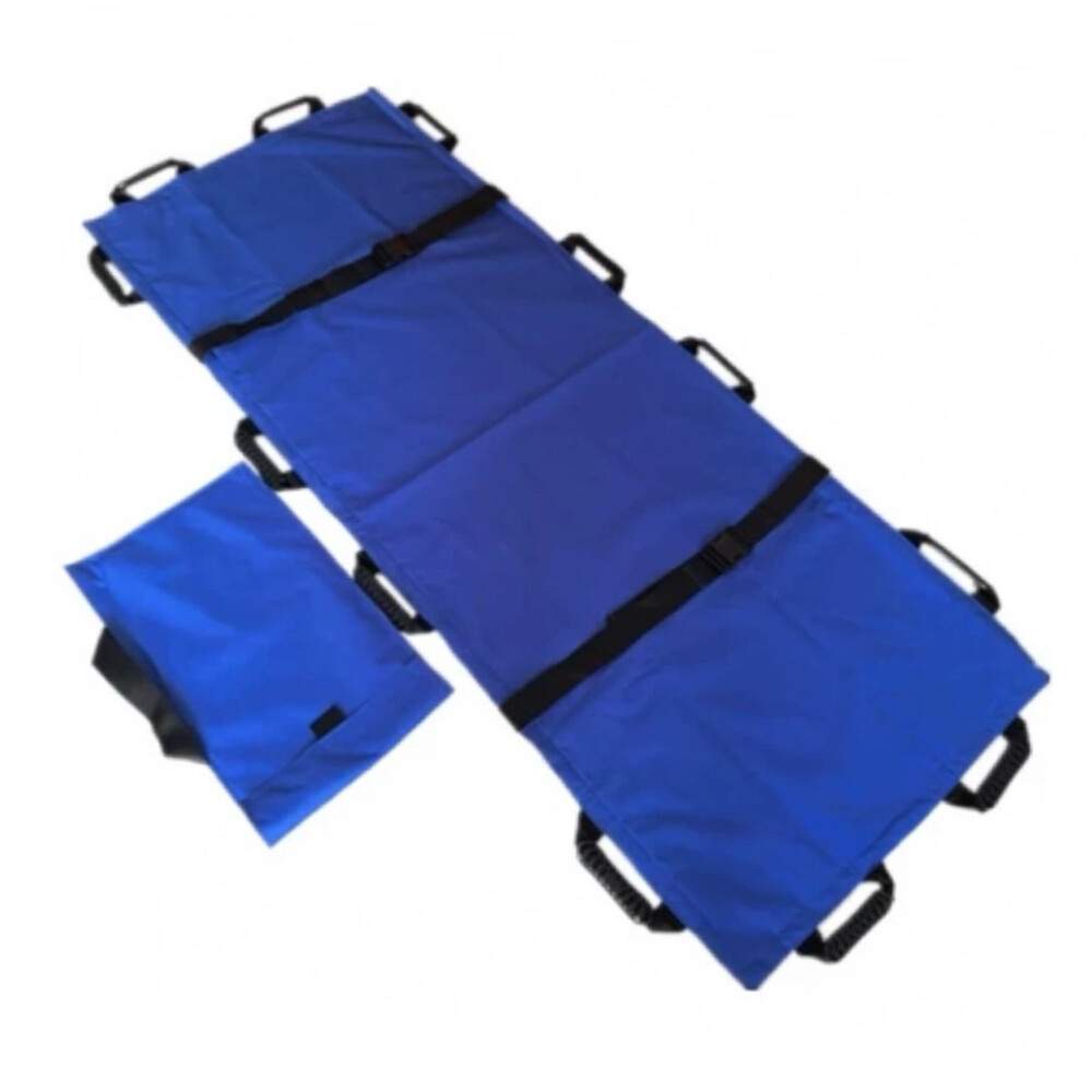 Multifunctional roll up soft stretcher YJK F5, EVA material, deployed 99.2in by 34.3in by 0.2in, folded 36.2in by 14.2in by 14.2in, orange red color