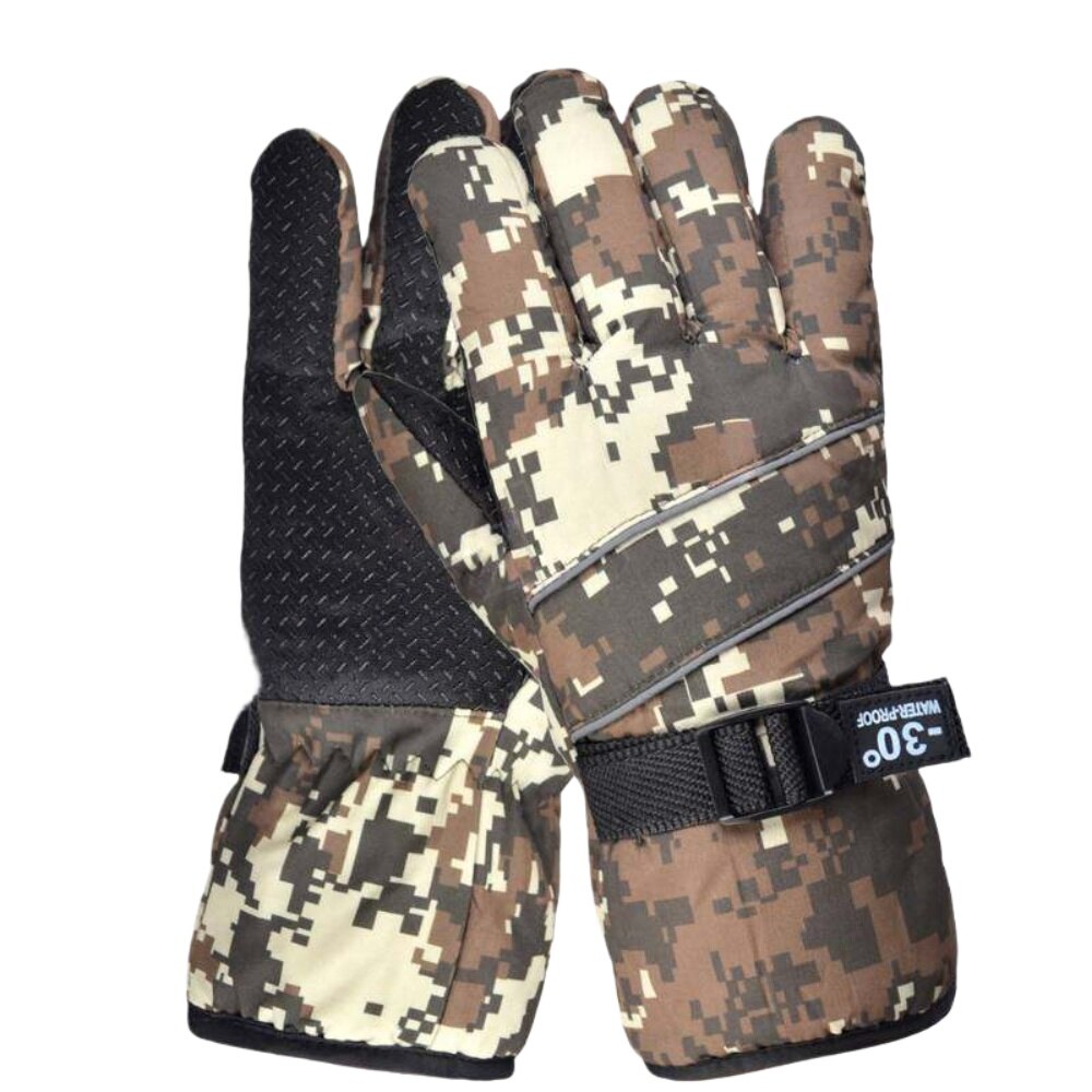 Thickened Warm Gloves, Yellow Camouflage