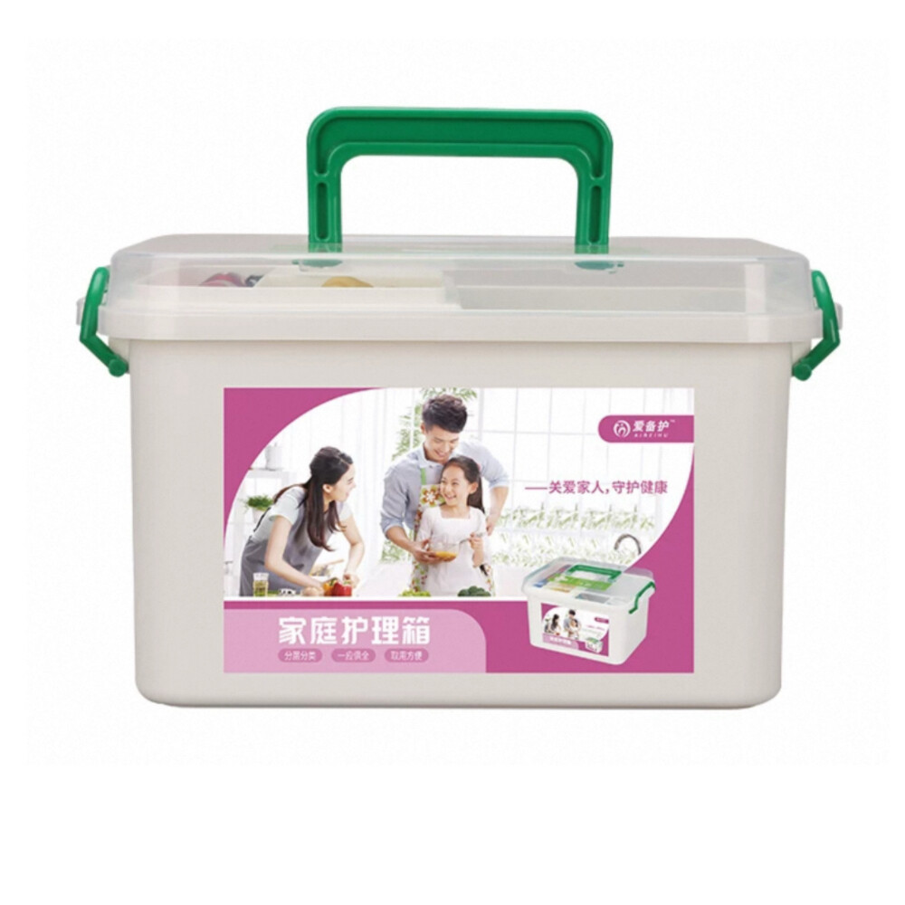 Medical First Aid Kit, White and Transparent, Medical Grade PP Plastic, Contains 17 Types, 49 Emergency Items, Size 10.2×7.1×5.9 in