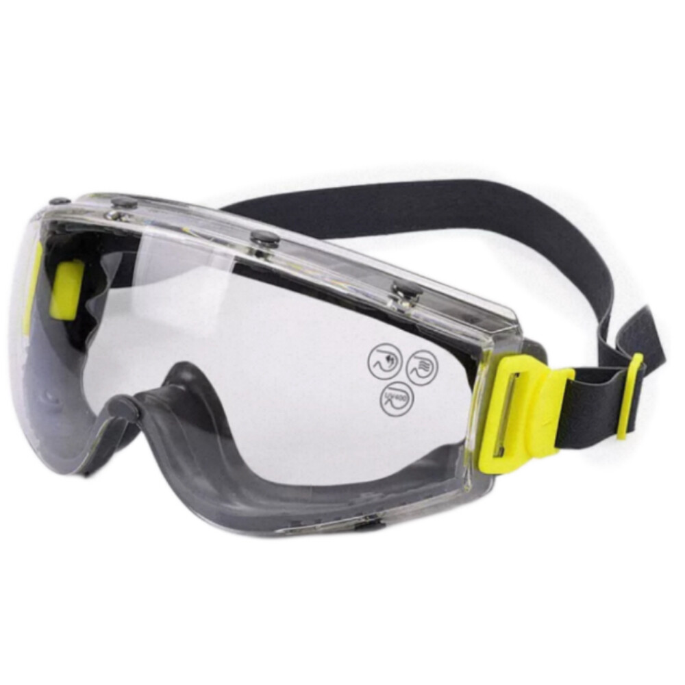 Panoramic KN level Asian fit safety goggles 101147, anti fog, scratch resistant, impact resistant protective eyewear, Pkg Qty 2