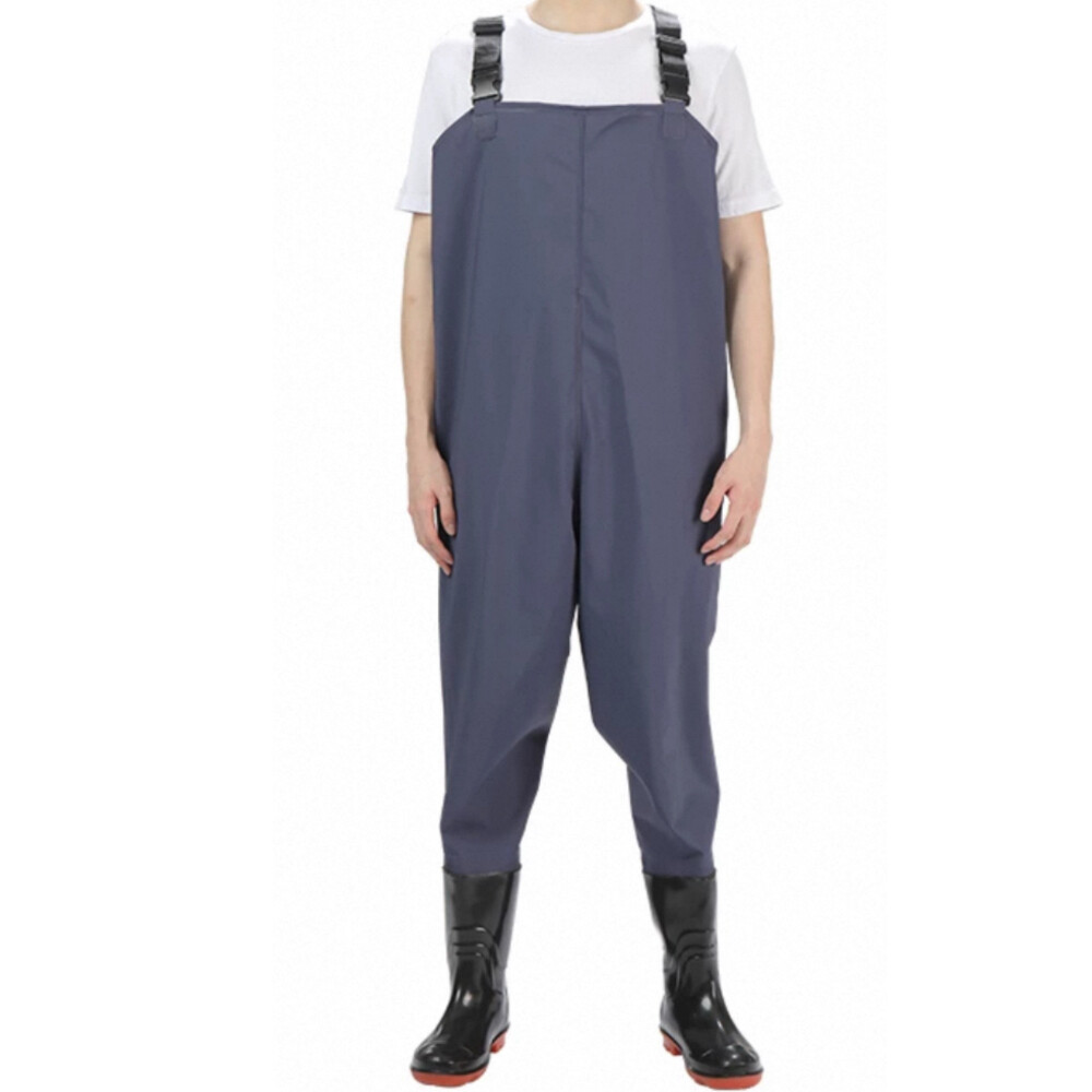 Thickened half body wading suspender pants Z46281, black color