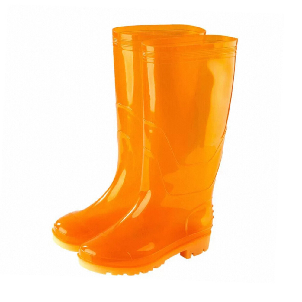PVC High Calf Rain Boots, Yellow, Height 15.35 in