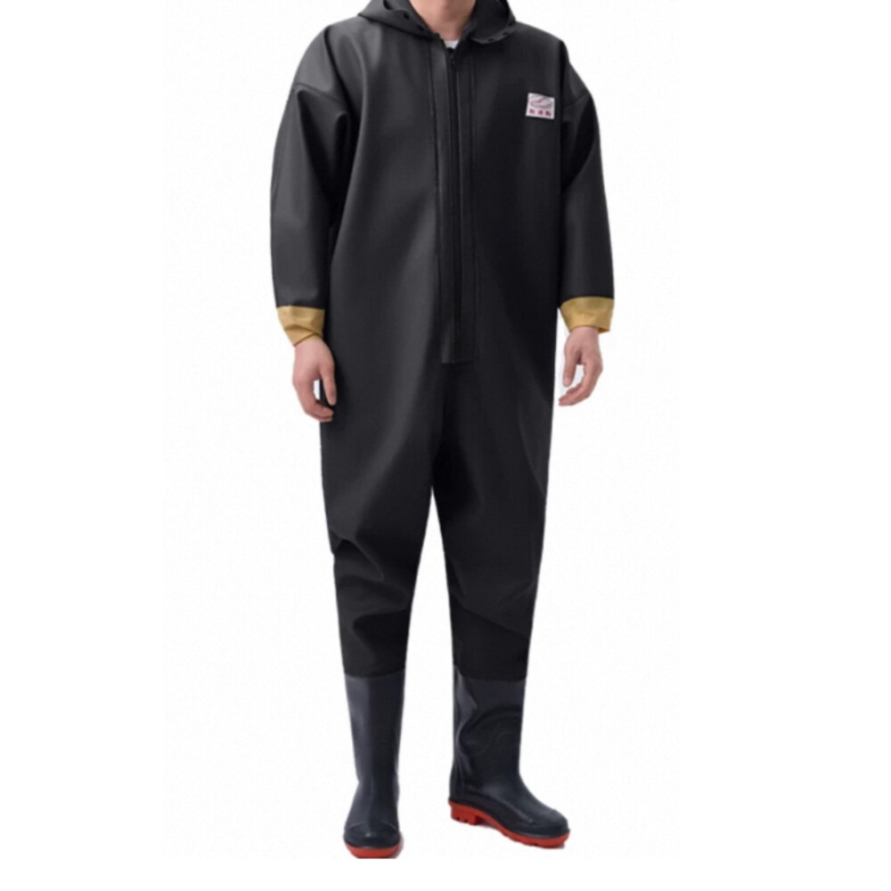 PVC full body thickened wading pants with cuffs ZLJ XSK 865, green color