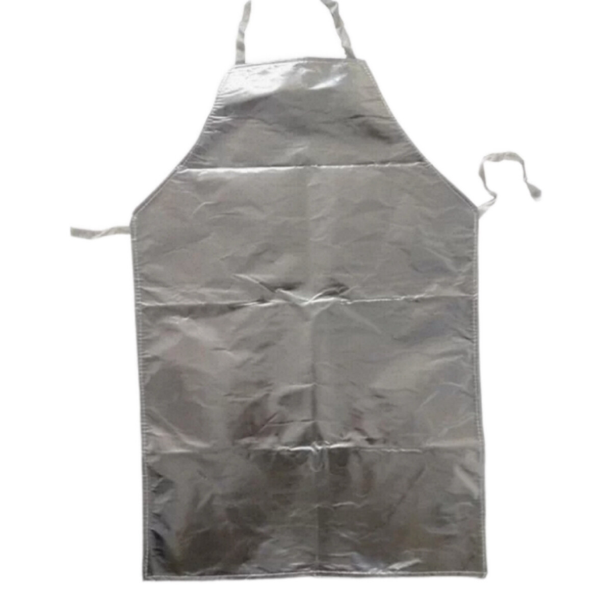 Natural Cowhide and Reflective Aluminum High_Temperature Welding Apron, Natural Color, Length 31.50 in