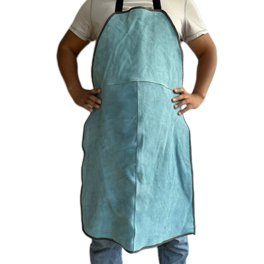 Natural Cowhide Welding, Barbecue and Gardening Apron, Universal Size, Natural Color, Length 35.43 in, Width 27.56 in