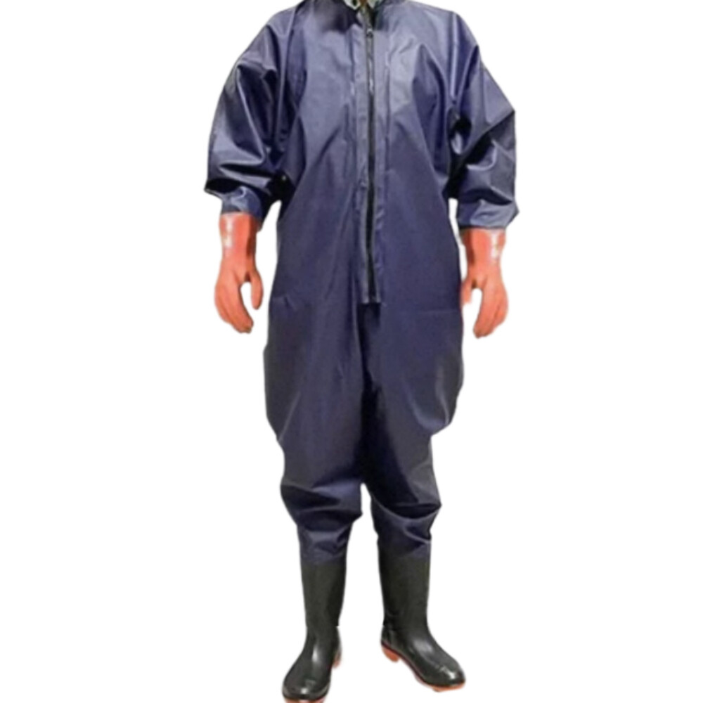 PVC thickened blue knitted gloves wading pants ZLJ XSK 871, blue color