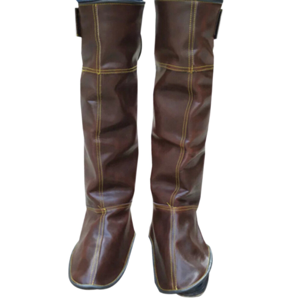 Double Layer Leather Snake and Dog Bite Proof Leg Guards, Outdoor Jungle Sports Protective Gaiters, Long Style Without Cover, Multiple Sizes Available