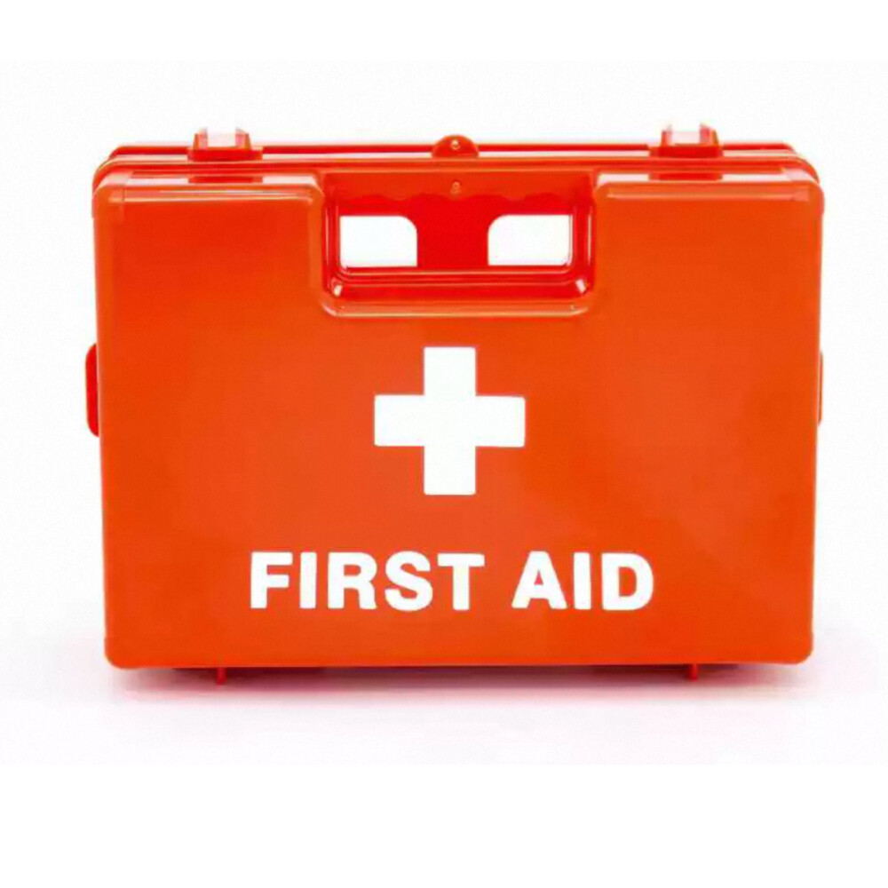 ABS First Aid Kit, Orange, Handheld, Wall Mounted, Contains 30 Emergency Items, Size 12.4 by 8.5 by 4.9 in