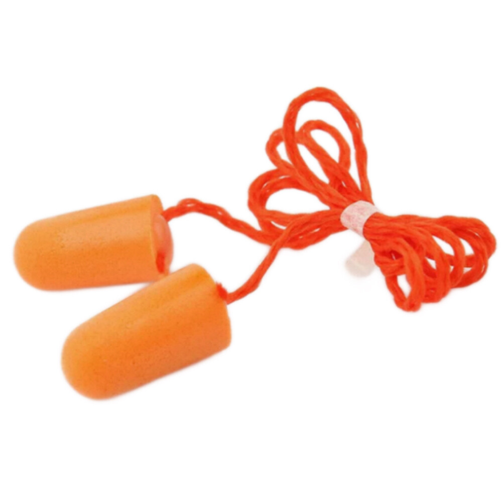Bullet Shaped Corded Earplugs, Universal Size, Orange, NRR 29 dB, SNR 35 dB