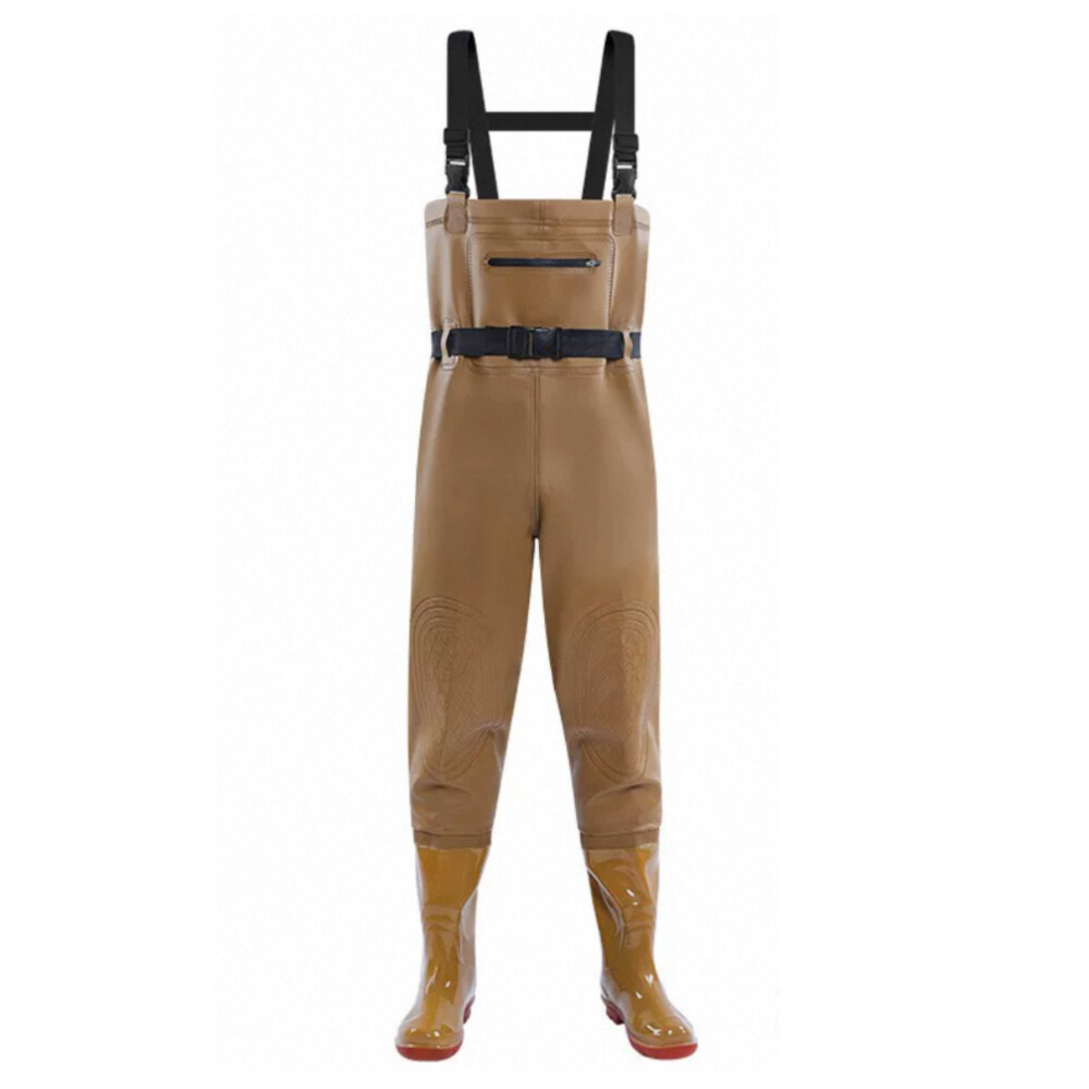Thickened double knee waders ZST216, yellow color