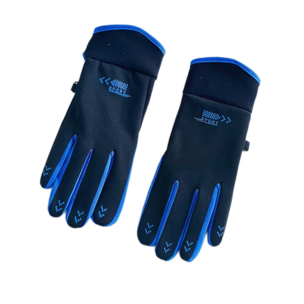 Men's Warm Touchscreen Gloves, Black and Blue