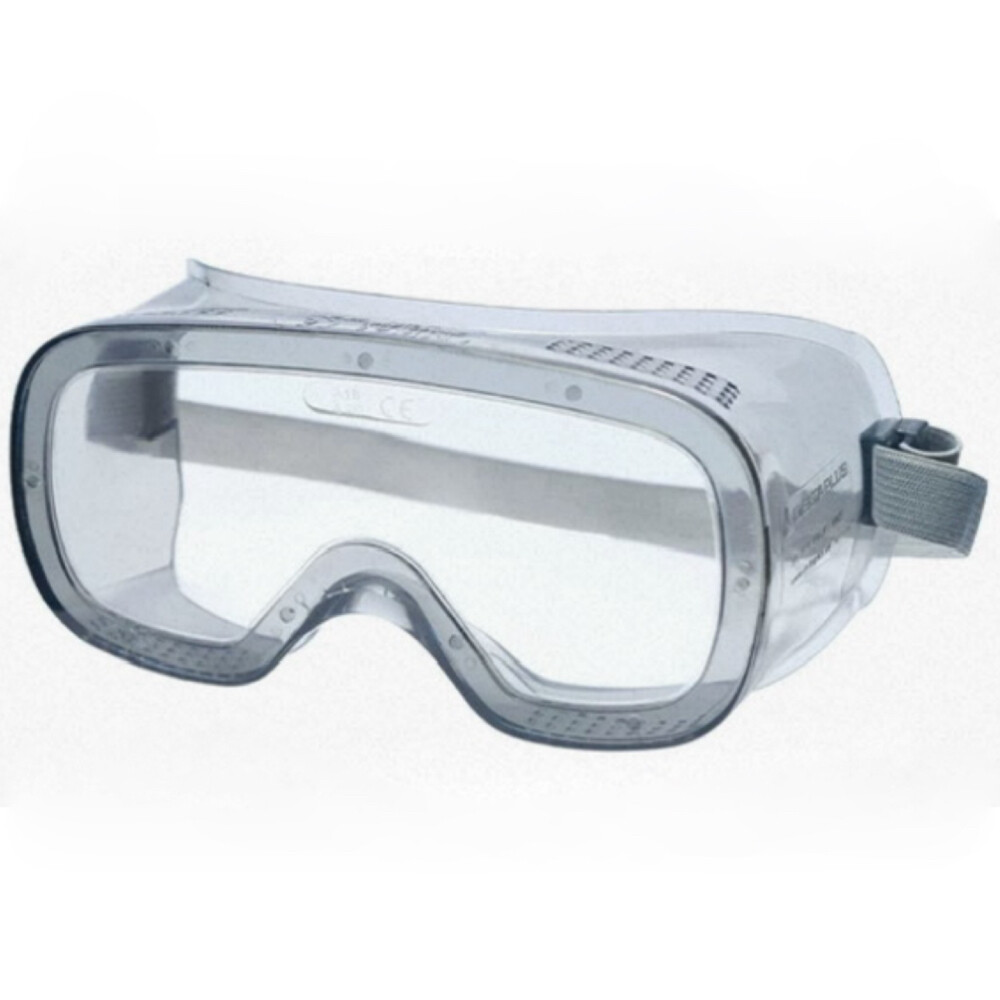 Transparent PC impact resistant safety goggles 101125, scratch resistant protective eyewear, Pkg Qty 2