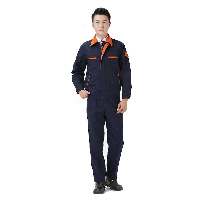 Durable Mens Workwear, 20 Percent Cotton, 80 Percent Polyester, 6 Pockets, Stand Collar, Antishrink Fabric