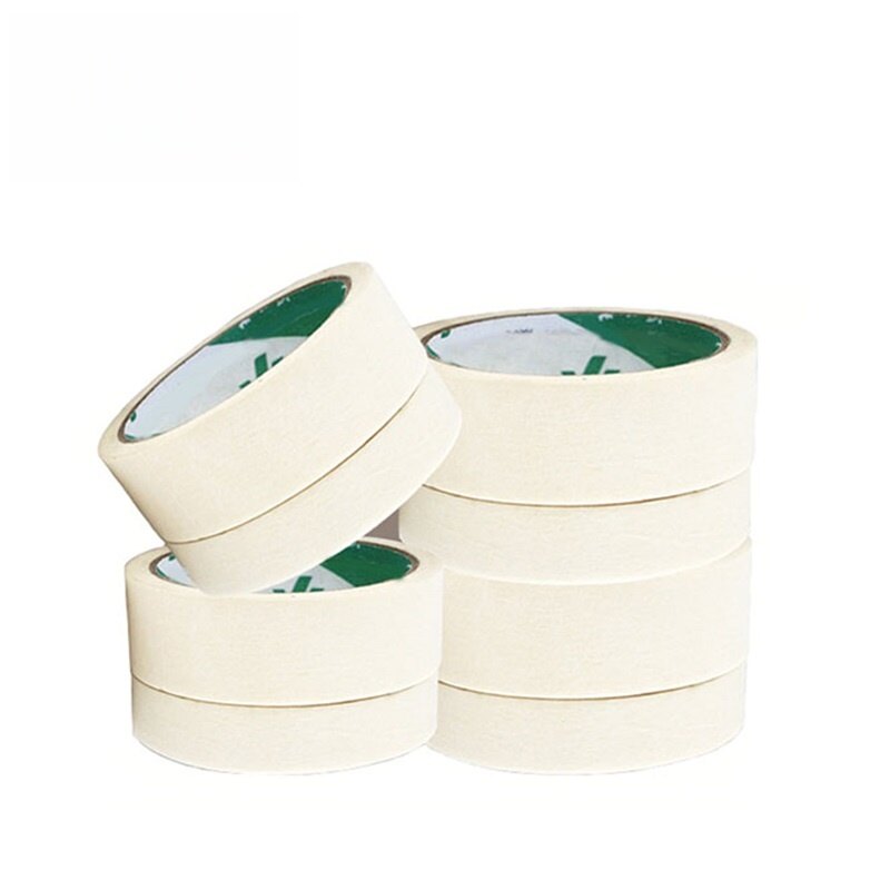 White Masking Tape, 0.98 in Width, 27.34 yd Length, 0.0055 in Thickness, Crepe Paper, Rubber Adhesive, Pkg Qty 15