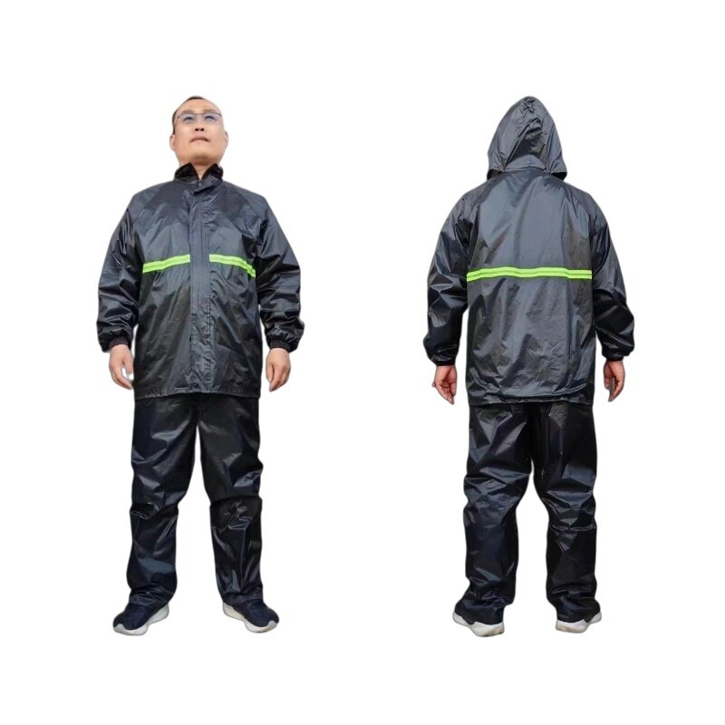 Waterproof PVC Raincoat, Blue, 70.9 in Length, Lightweight Work Rain Gear, Unisex