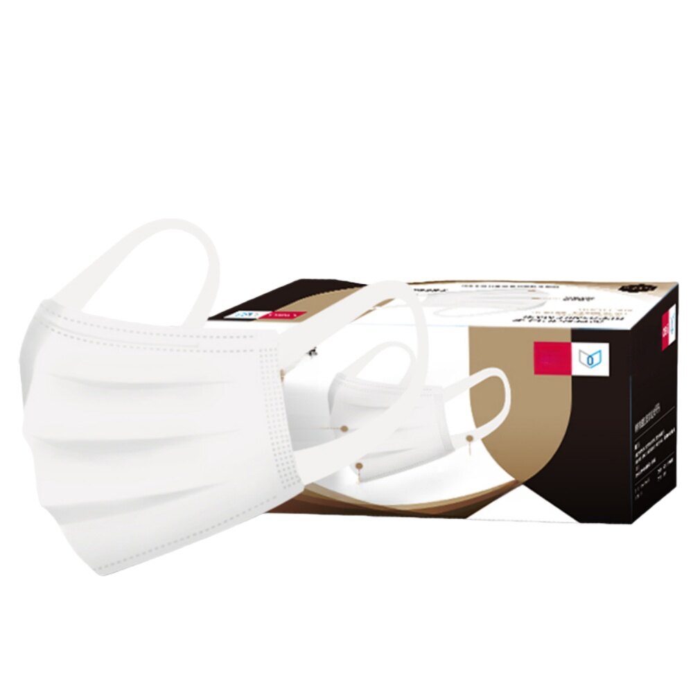 Disposable Protective Face Mask, Flat Fold, White, 6.89 in by 3.74 in, Individually Packaged, Pkg Qty 12