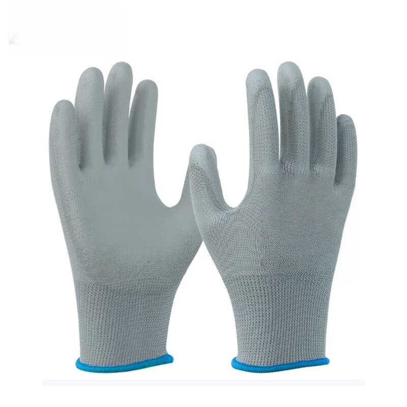 Antistatic PU Coated Gloves, Gray Edge Trim, Pkg Qty 50