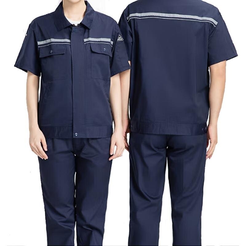 Workwear Suit, 65 35 Polyester Cotton Fabric, 4 Pockets, Turn Down Collar, Lightweight, Durable