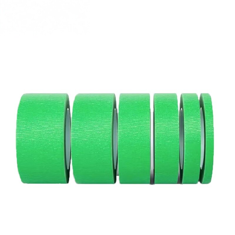 Green Masking Tape, 2.36 in Width, 27.34 yd Length, 0.0059 in Thickness, Crepe Paper, Rubber Adhesive, Pkg Qty 6