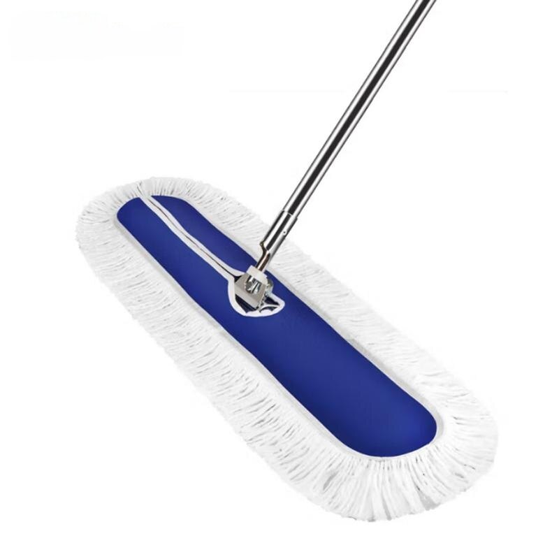White Dust Mop, Stainless Steel Handle, Washable