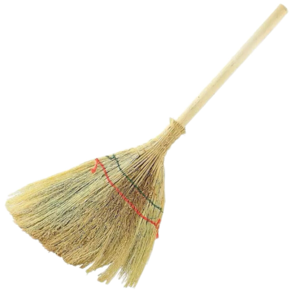 Extended sorghum broom, length 51.18 inch, width 14.17 inch
