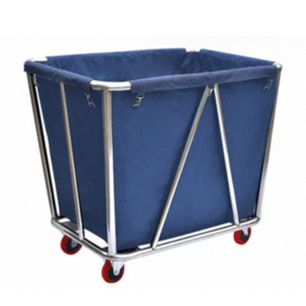 Commercial linen cart blue color length thirty eight point five eight inch width twenty two point eight three inch height thirty five point zero four inch