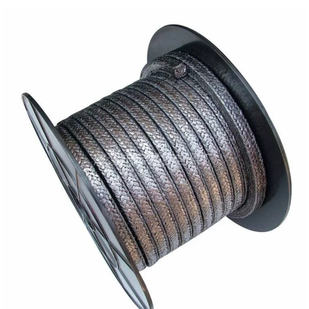 Flexible graphite packing square section zero point three one inch by zero point three one inch length three point two eight foot industrial packing