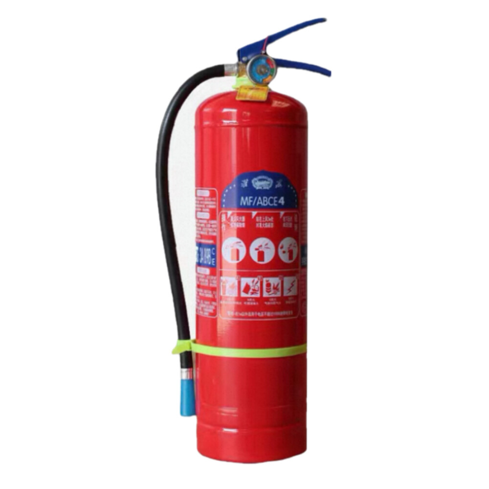 Hanging dry powder fire extinguisher, model FZX APT four one point two, weight four kilogram