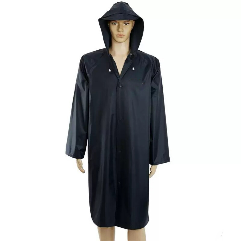 Unisex long reflective raincoat, model YW5006, dark cyan