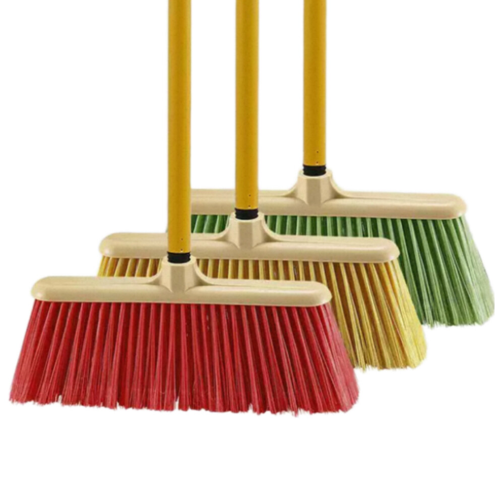 Plastic broom, head width 12.60 inch, length 50.79 inch, random color