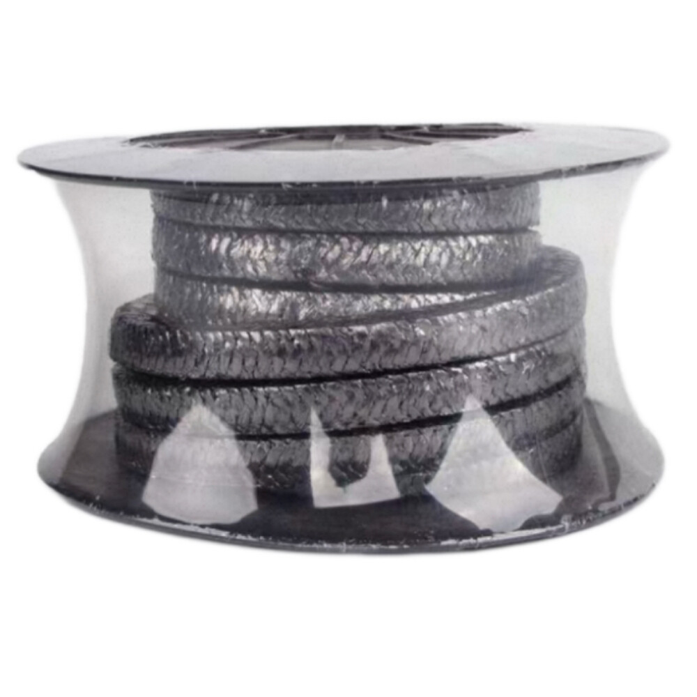 Flexible graphite packing square section zero point nine eight inch by zero point nine eight inch net weight seven kilogram industrial sealing roll