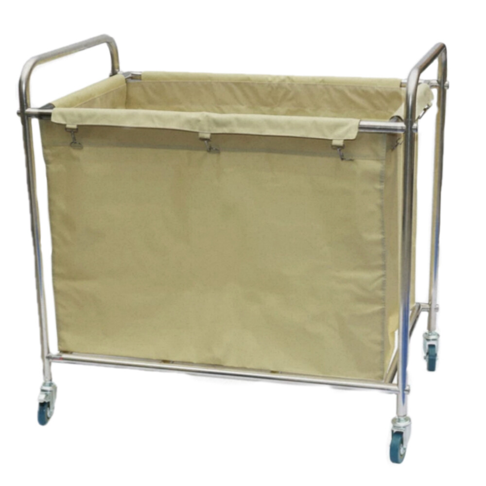 Foldable linen cart dark yellow length thirty five point eight three inch width twenty two point zero five inch height thirty four point six five inch capacity forty liter