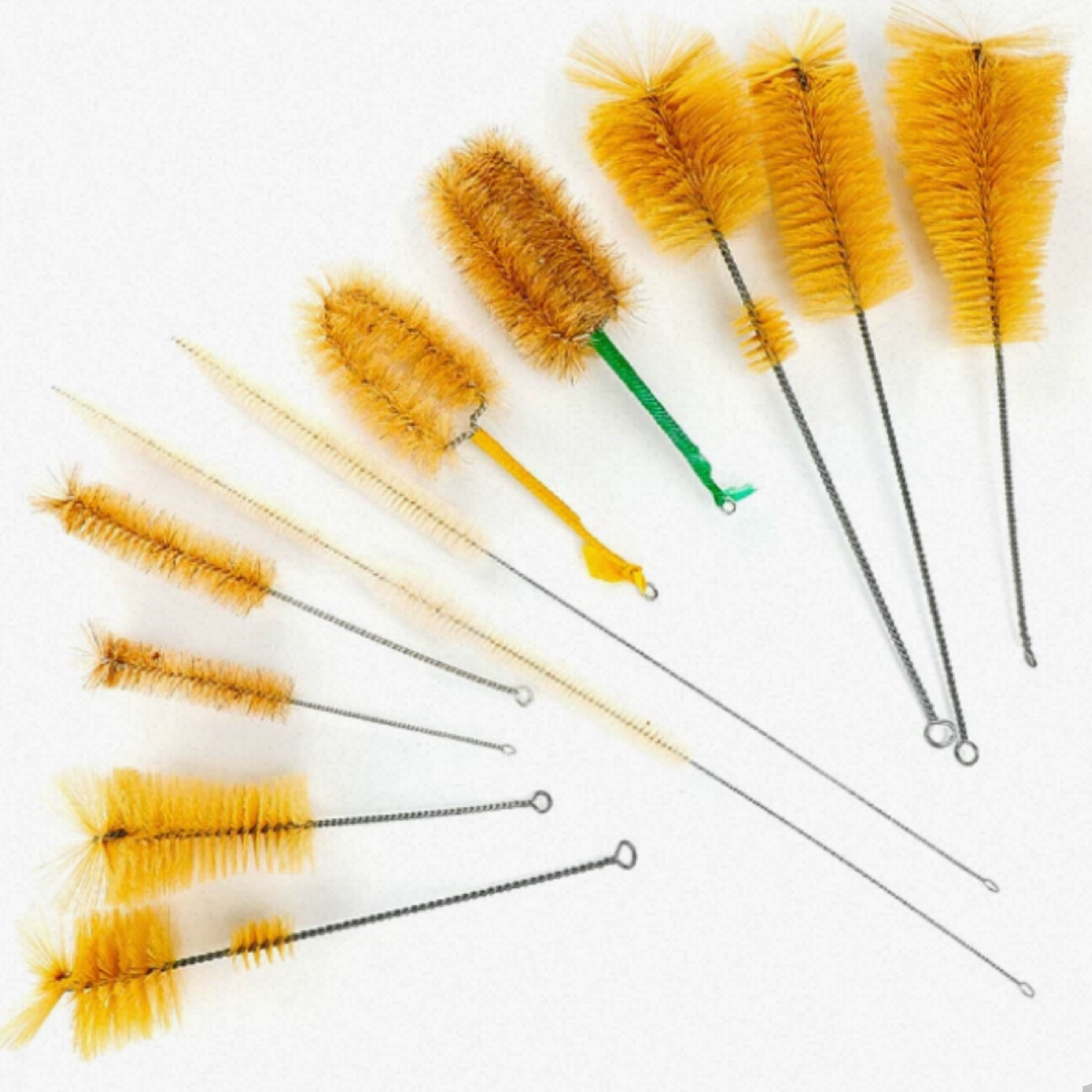 Laboratory brush set M11, including 20 vacuum flask brushes, 60 test tube brushes, and 10 suction flask brushes, Pkg Qty 90