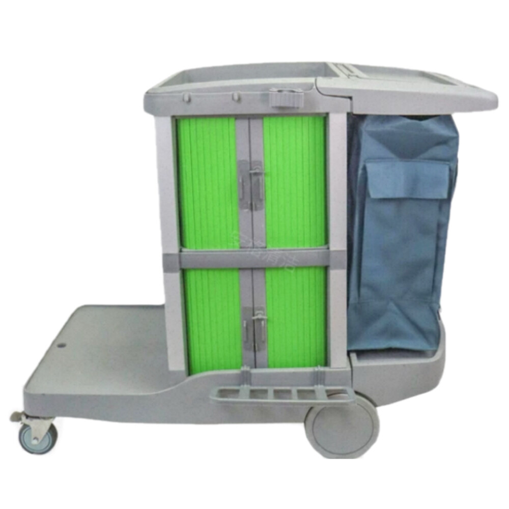 Cleaning service handcart, length 41.34 inch, width 20.87 inch, height 38.19 inch, green gray
