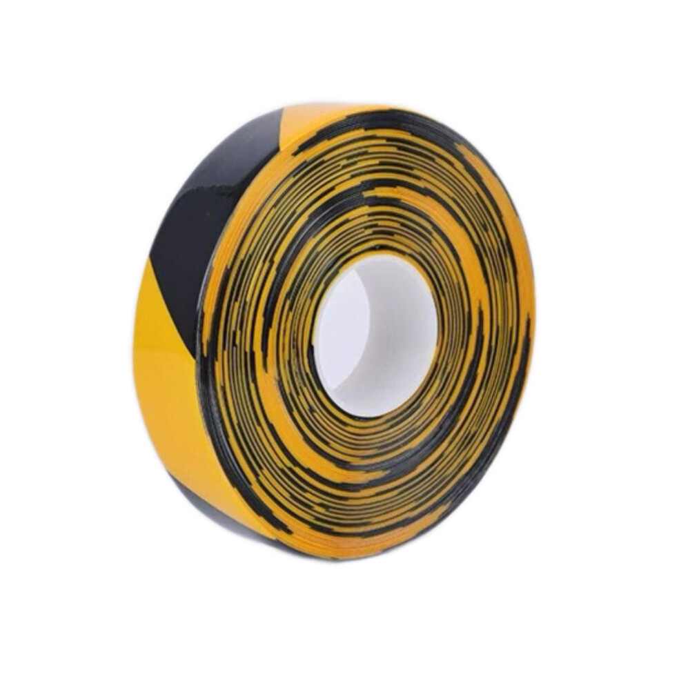 Heavy duty AGV floor protection tape, yellow black diagonal stripe, thickness one point one millimeter, width two inch, length thirty two point eight one yard