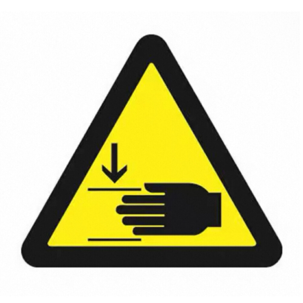 ISO standard industrial safety warning sticker hand pinch crush hazard bilingual pack of five