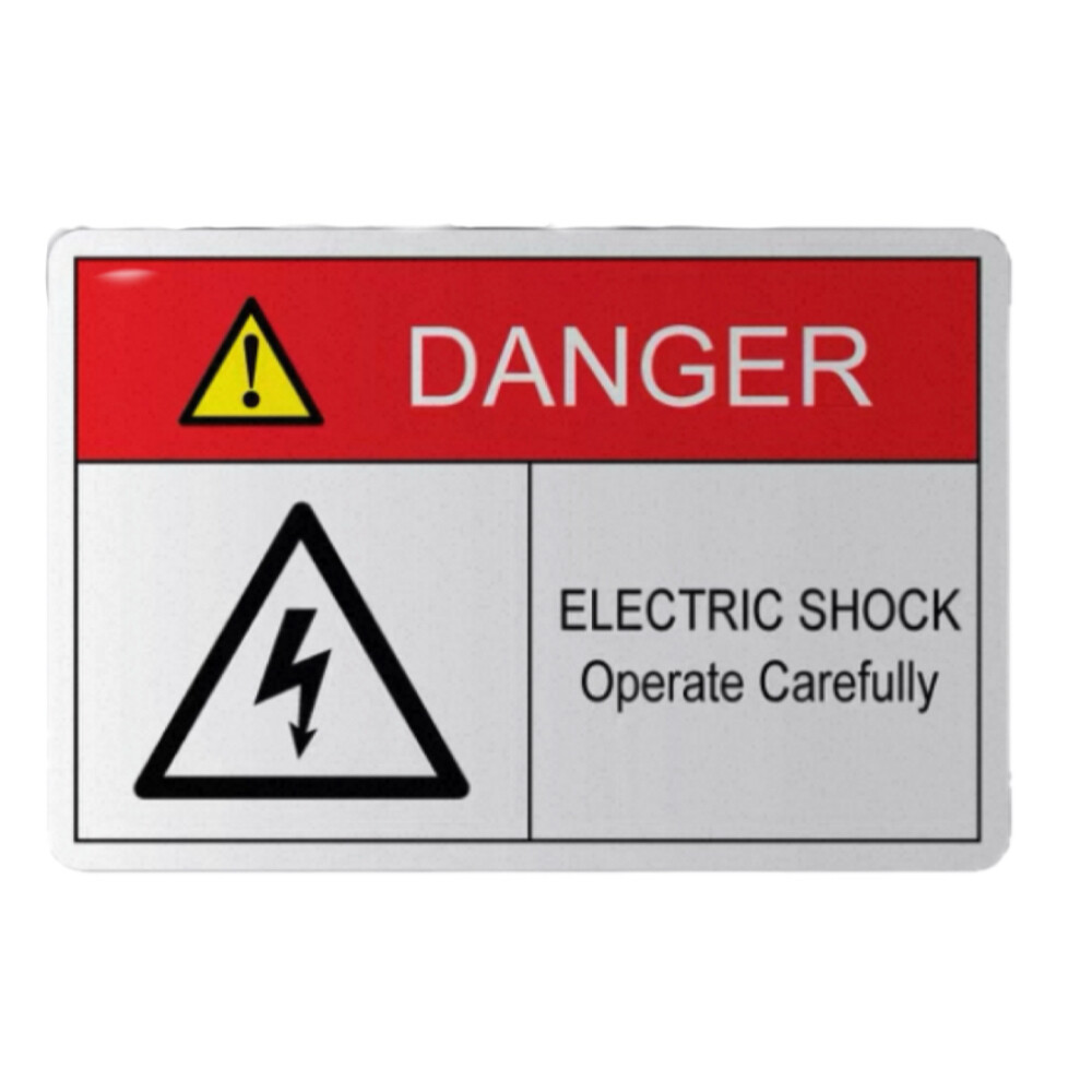 Industrial electrical cabinet safety warning sticker English version size sixty by forty millimeter pack of five