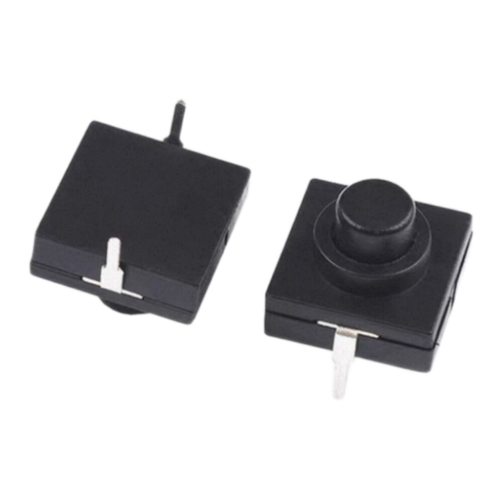 Ultra thin flashlight switch, length 0.47 inch, width 0.47 inch, height 0.37 inch, self locking type, Pkg Qty 5